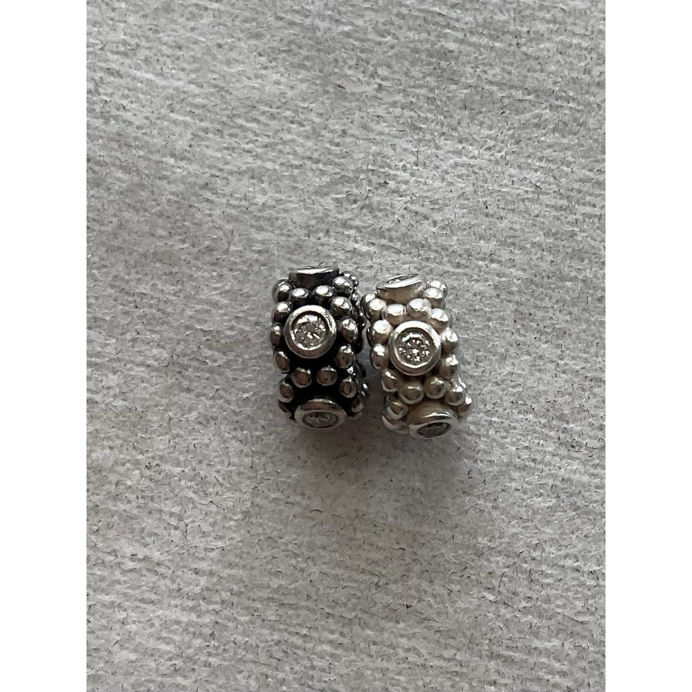 Lot Of 2 retired Pandora "Her Majesty" sterling silver spacer charms ALE 925